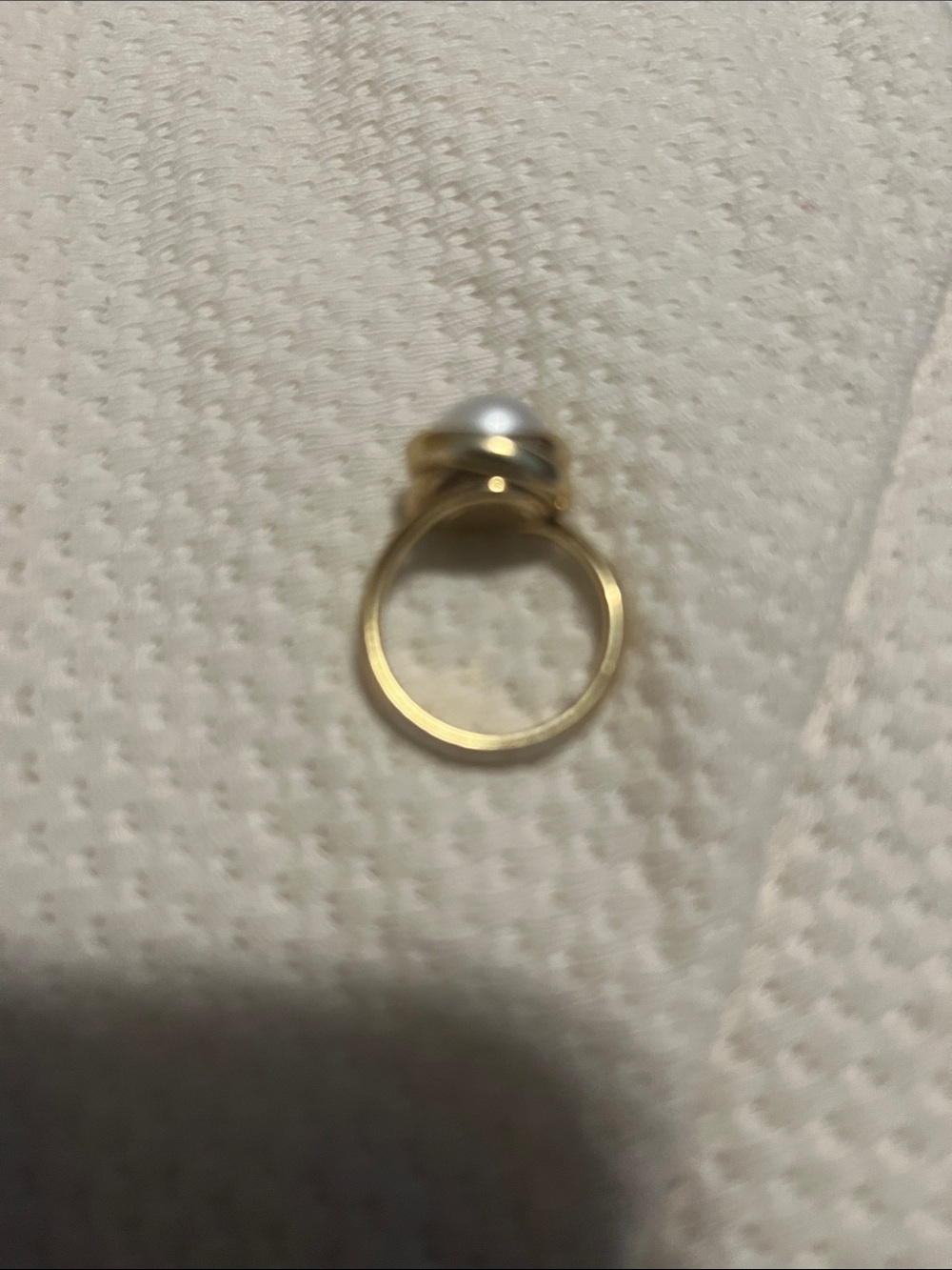 Gold Pearl Dome Statement Ring - Women Jewelry